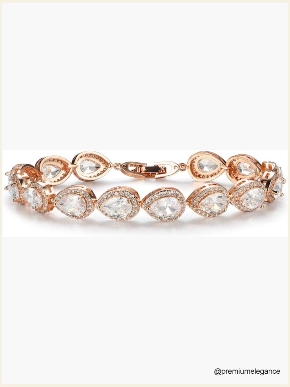 Teardrop CZ Tennis Bracelet Bridal Wedding Rhinestone Crystal Bracelet Women